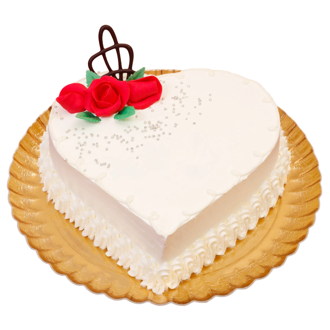 Tempting Heart Shape Vanilla Cake