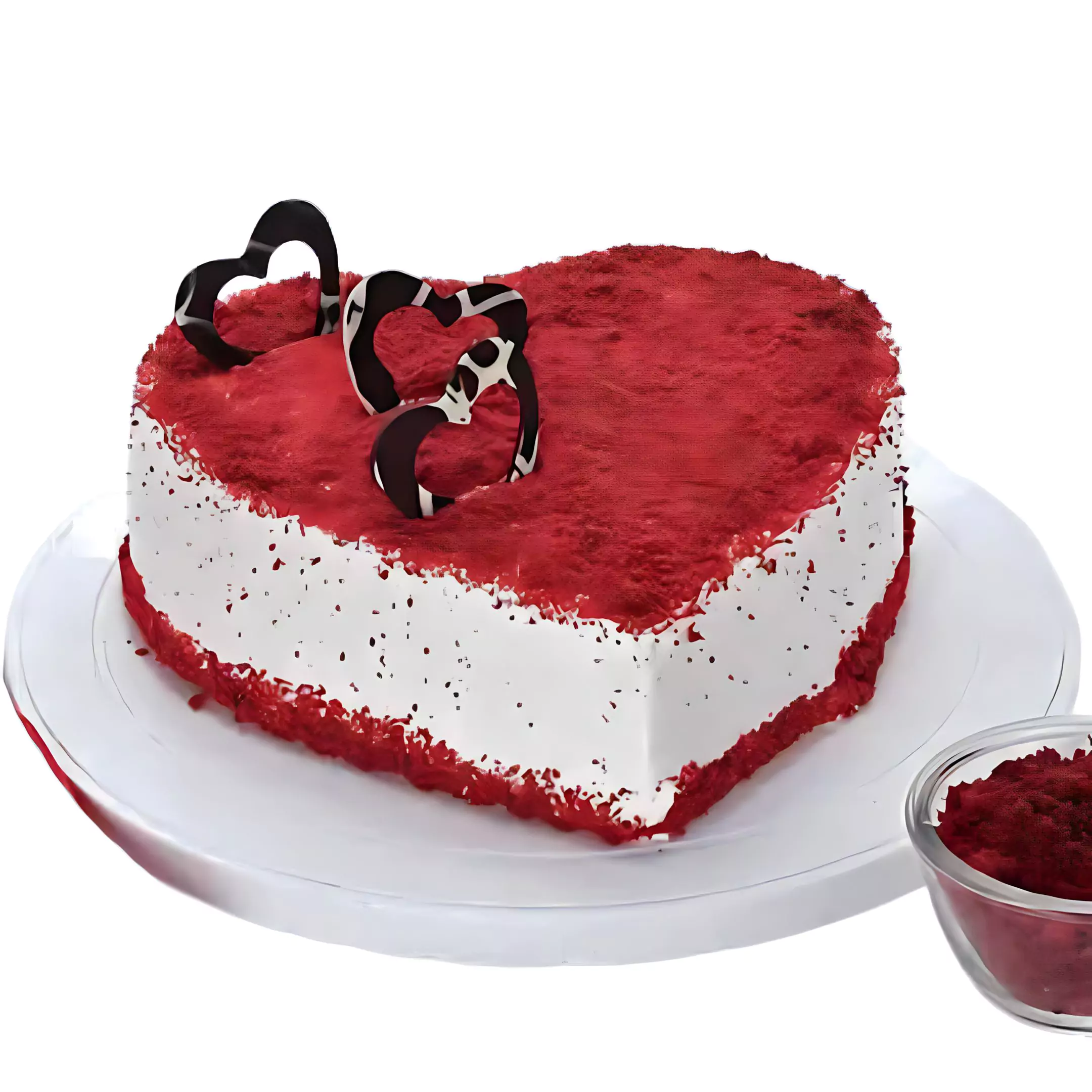 Red Velvet Heart Eggless Cake