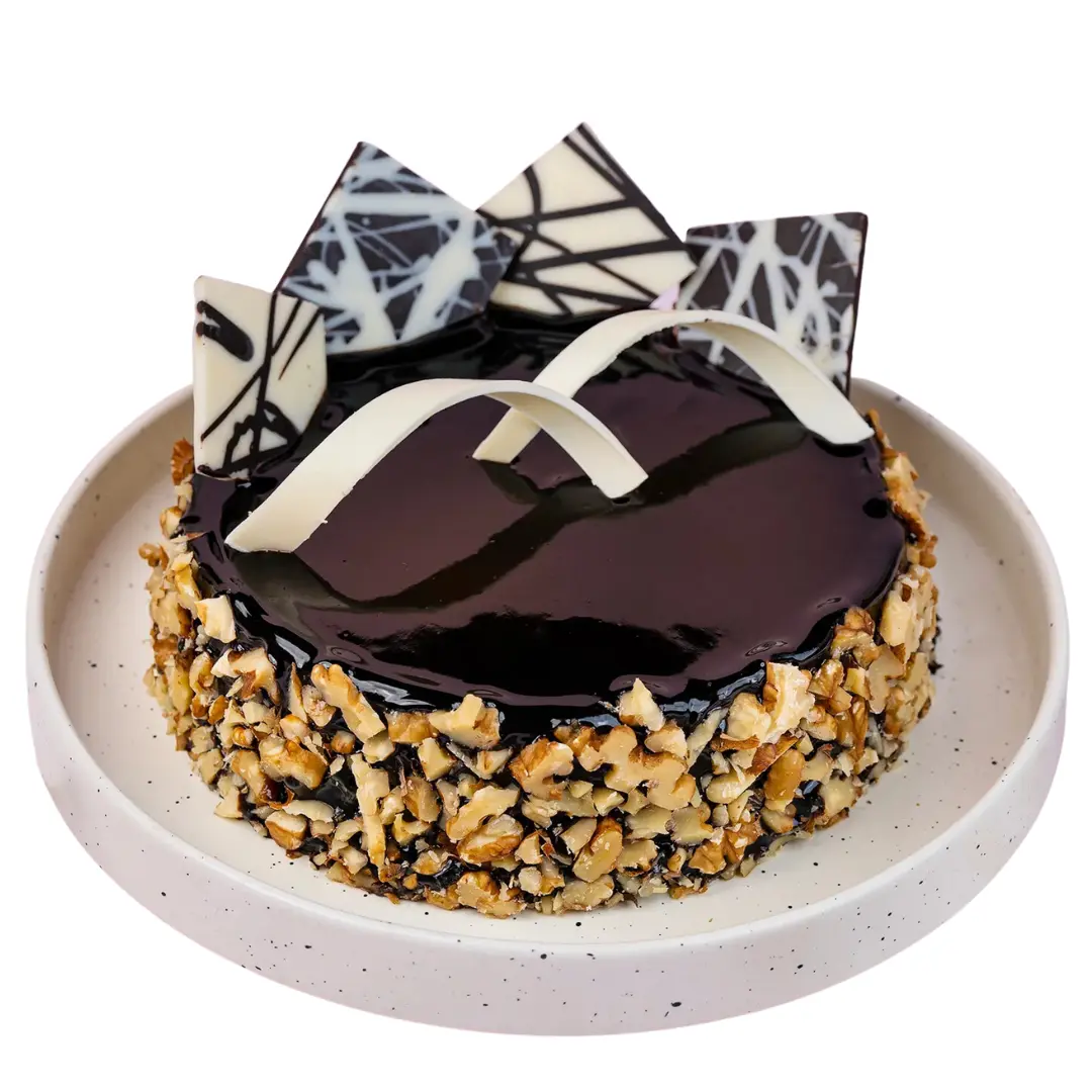 Chocolate Walnut Truffle Cake