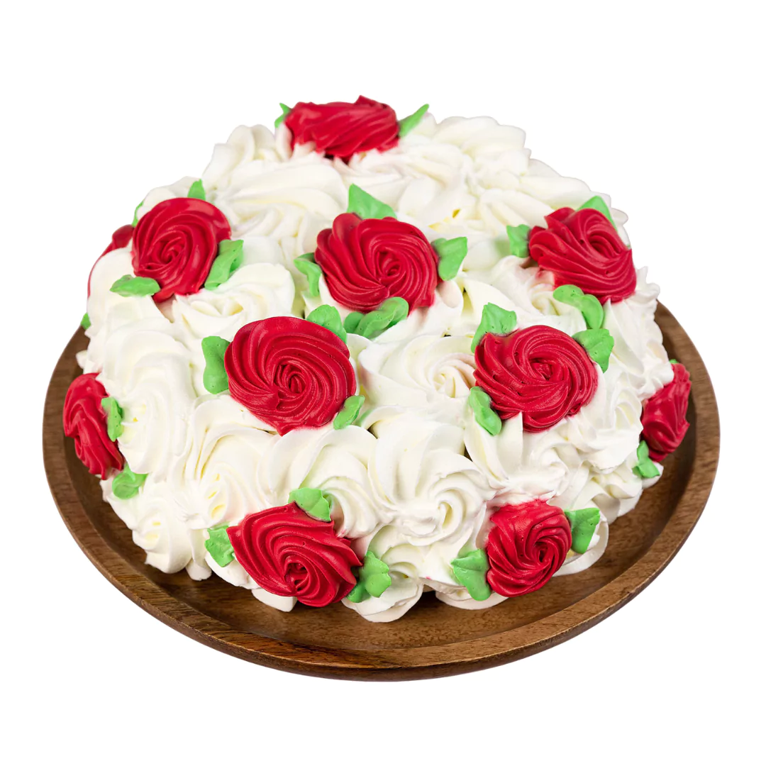 White & Red Roses Designer Chocolate Cake