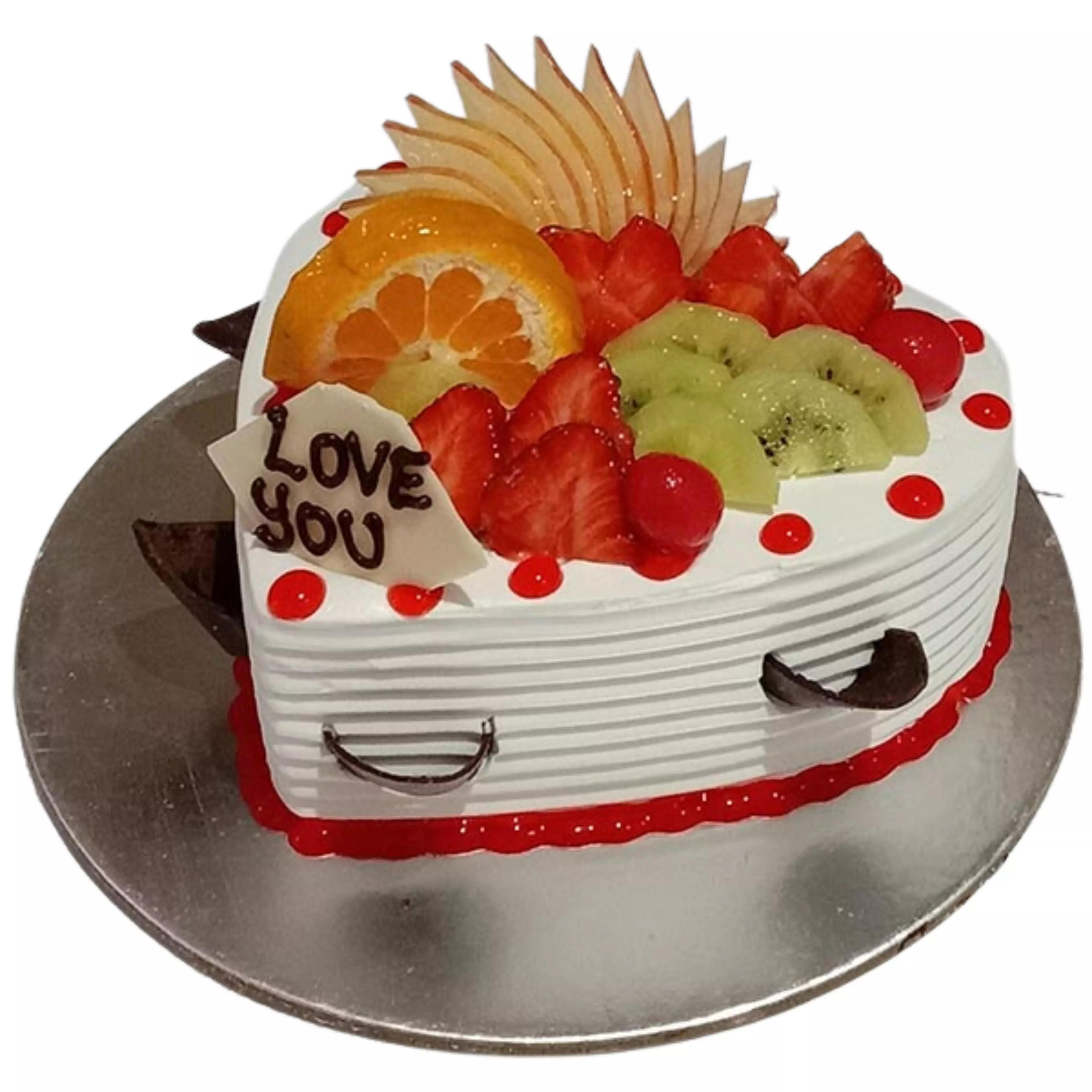 Heart Shaped Vanilla Fruit Cake