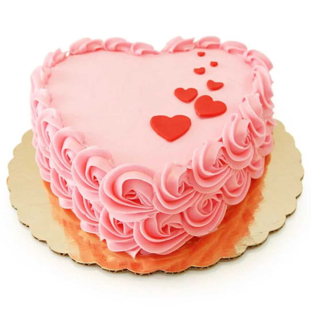 Yummy Strawberry Heart Shape Cake