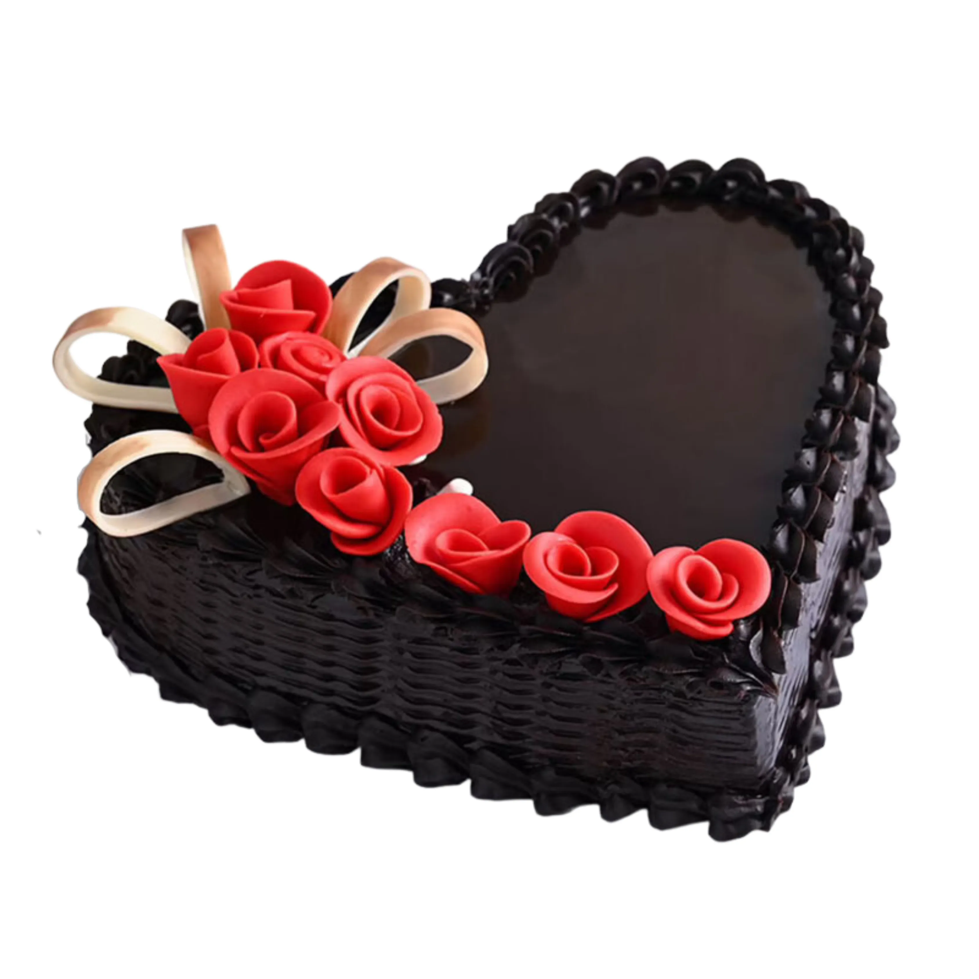 Rose Heart Chocolate Cream Cake