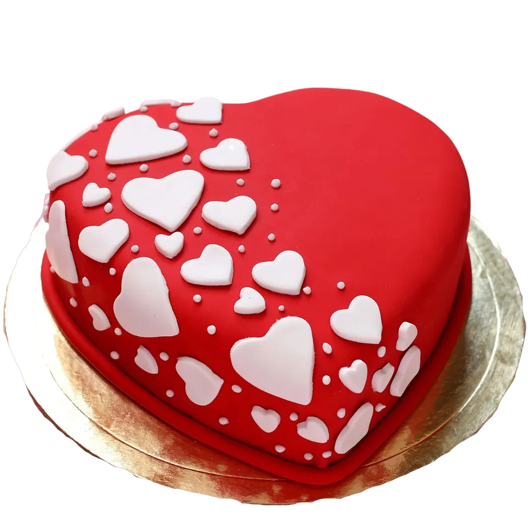 Hearts Truffle Fondant Cake