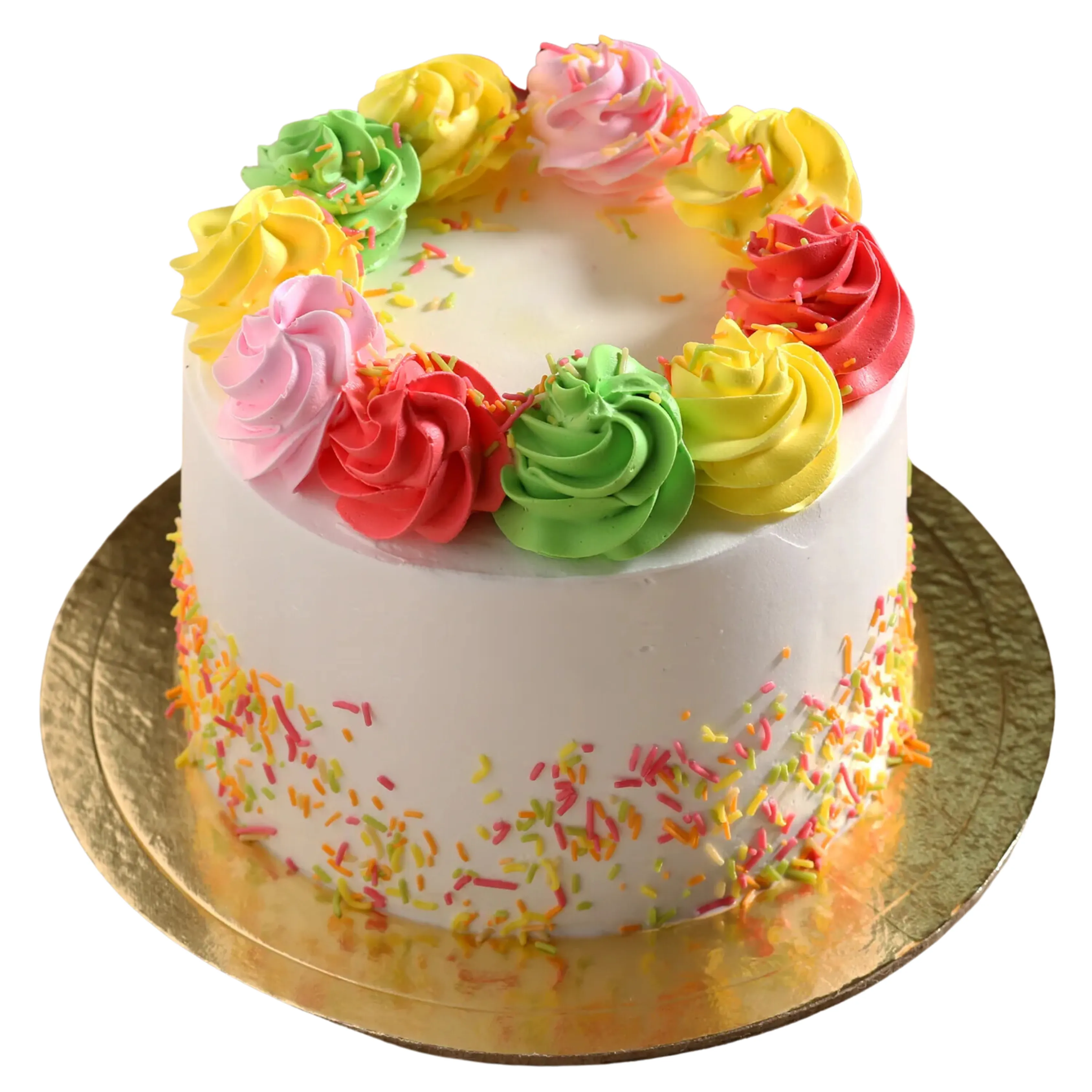 Colourful Flowers 5 Layer Vanilla Cake