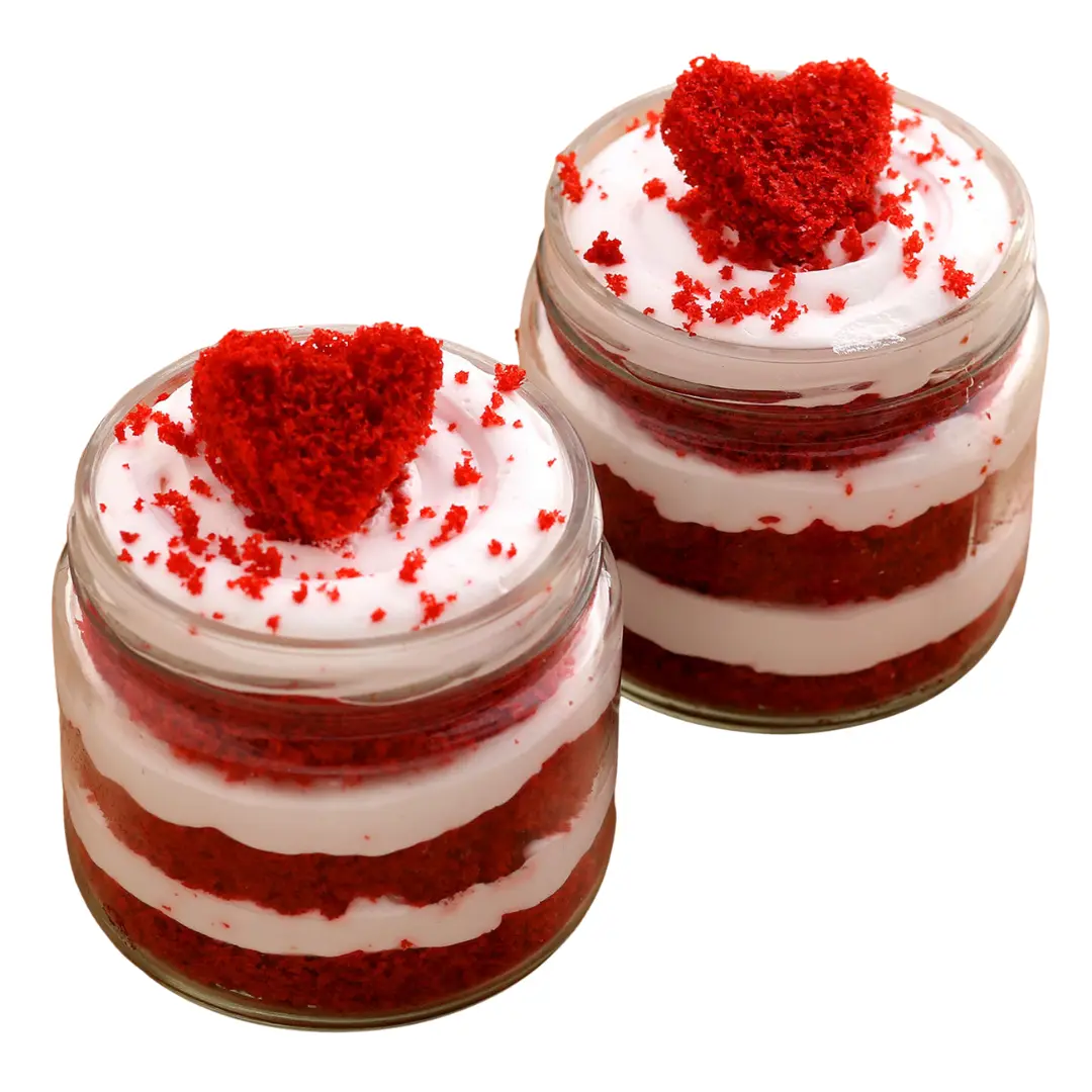Red Velvet Anniversary Jar Cake