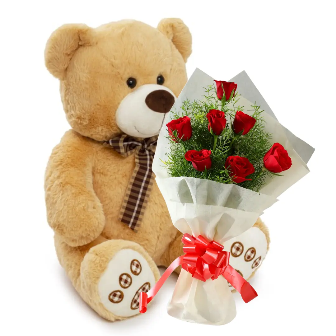 Flowers & Teddy Bears Combo