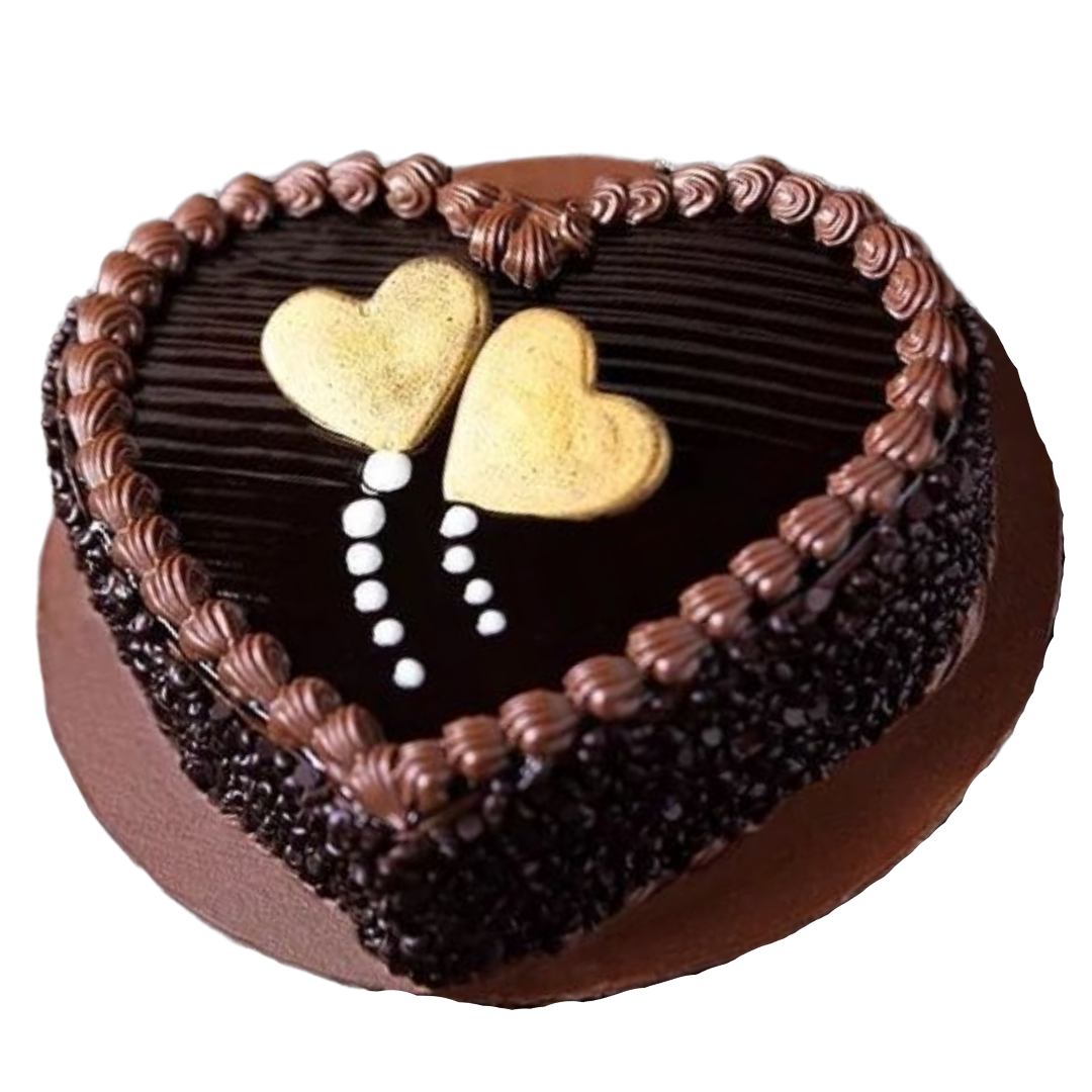 Delicious Heart Shaped Chocolate Cake