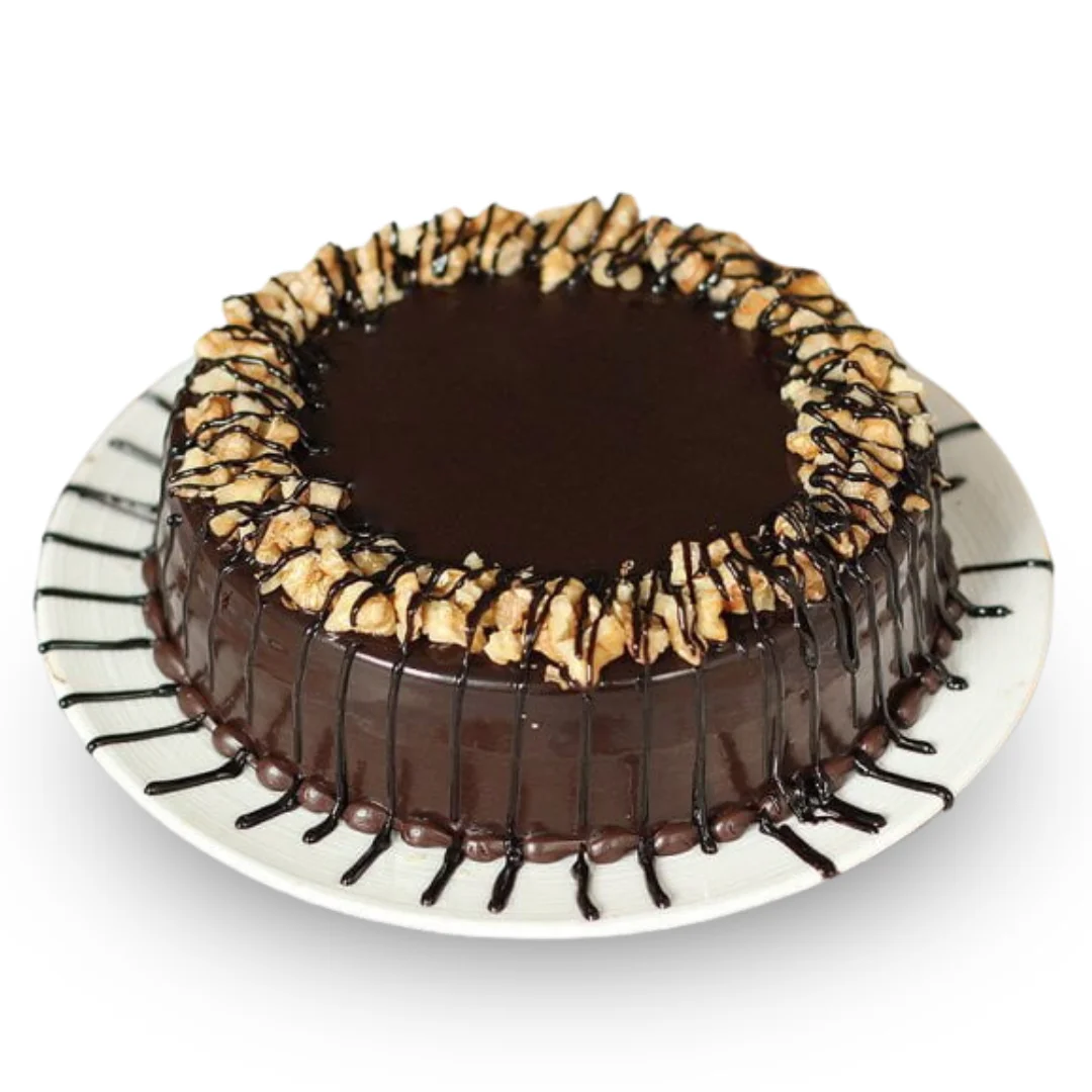 Chocolate Walnut Truffle Eggless Cake