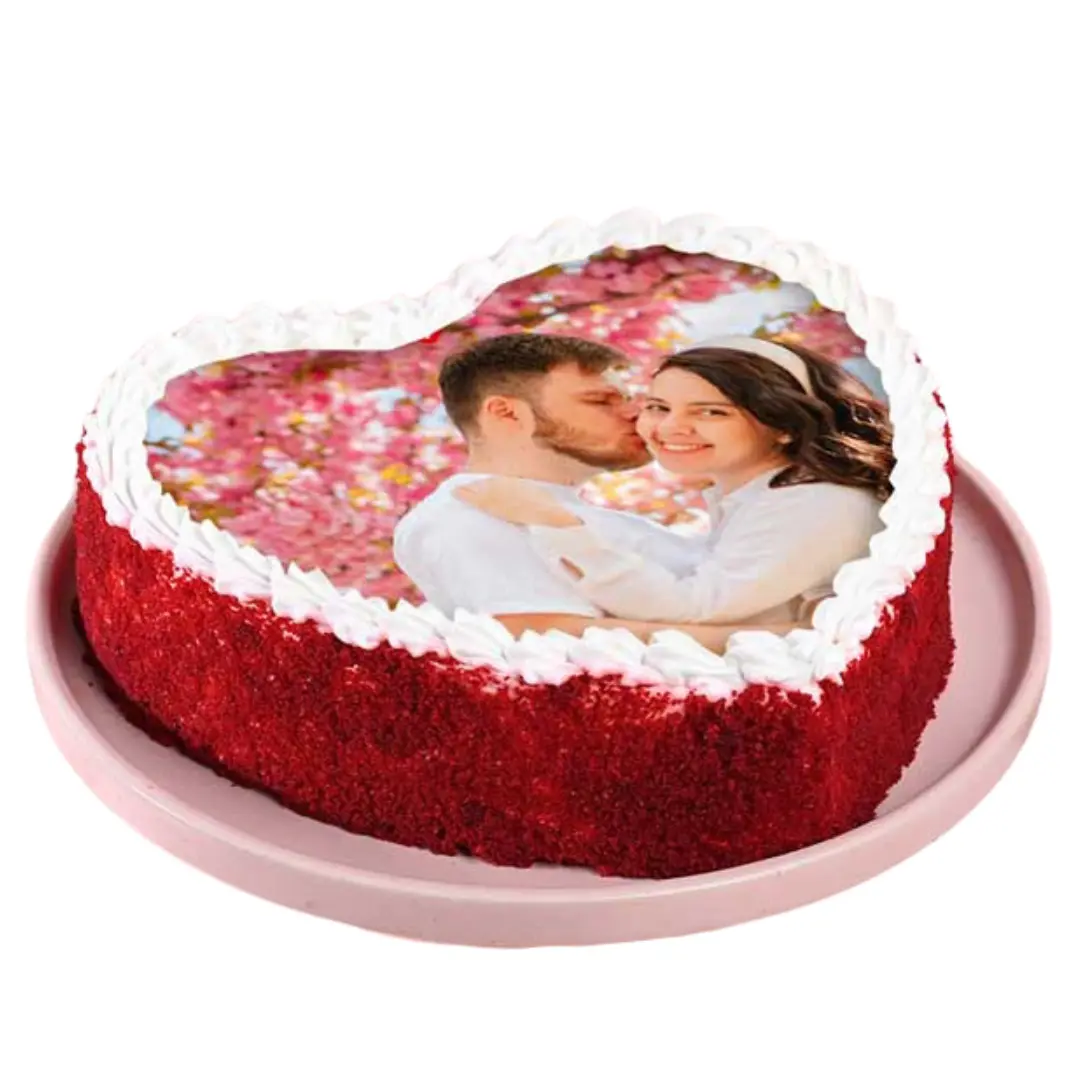 Heart Shape Love Photo Cake