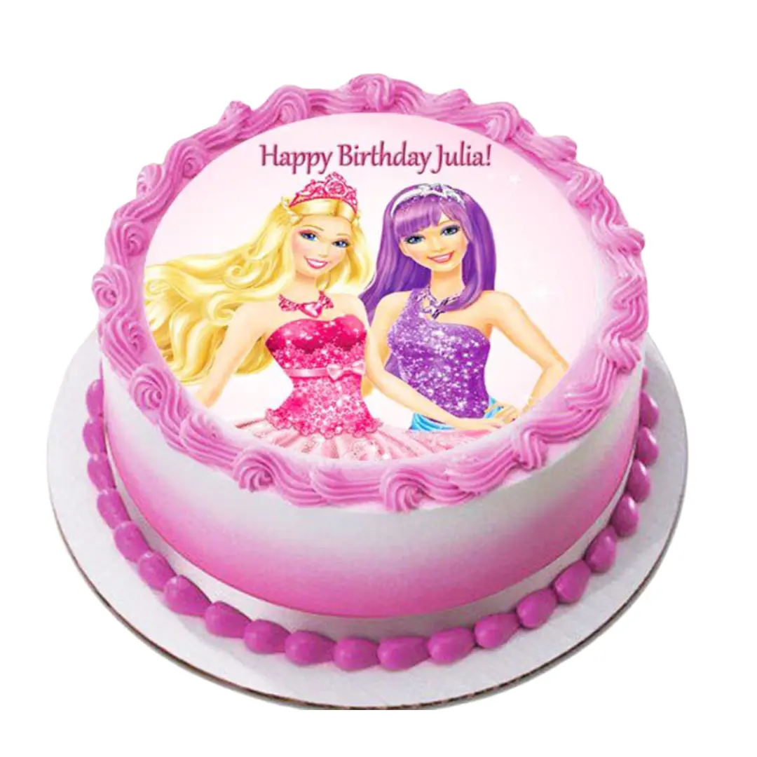 Cute Barbie Photo Cake