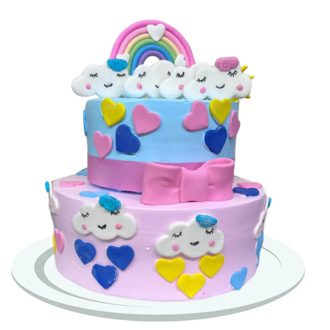 Multicolour Rainbow Fondant Cake