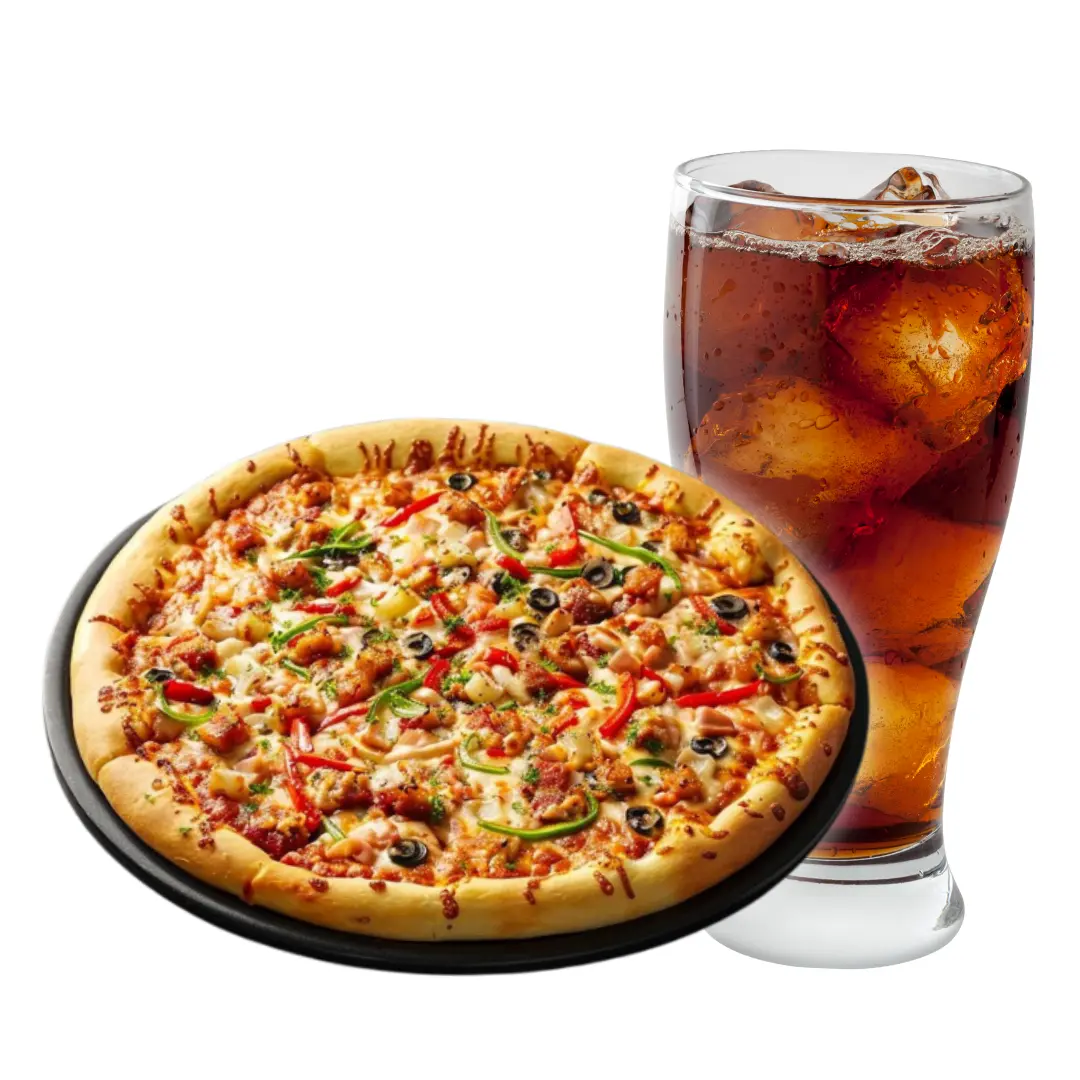 Veg Giant Hawaiian Cheese Pizza + 250ml Coke