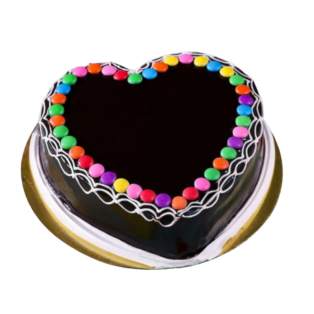 Sprinkled Gems Heart Shape Cake