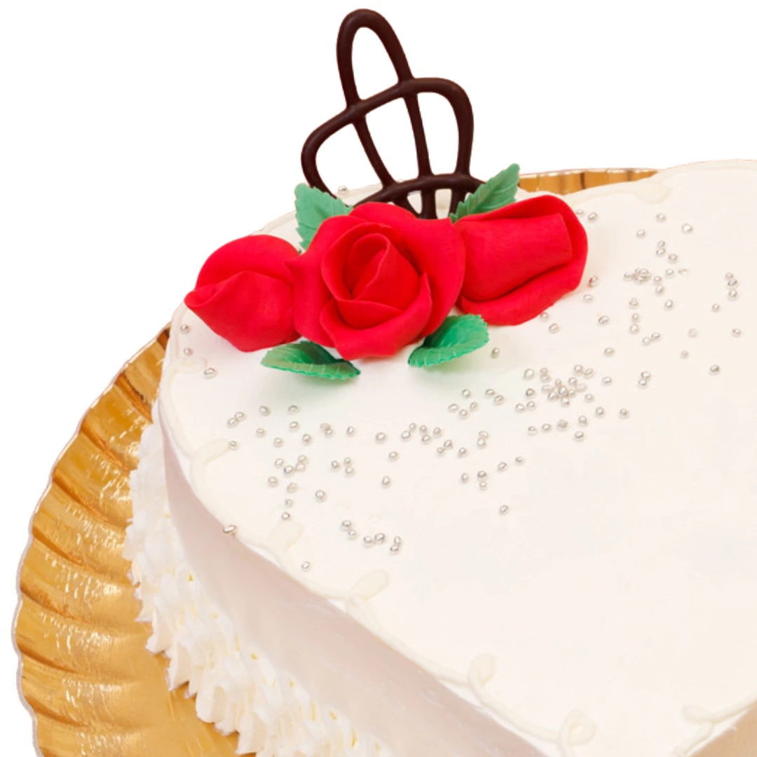 Tempting Heart Shape Vanilla Cake