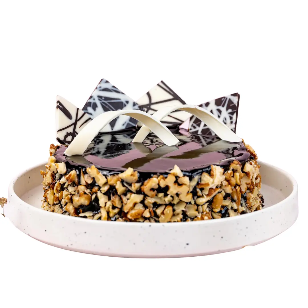 Chocolate Walnut Truffle Cake