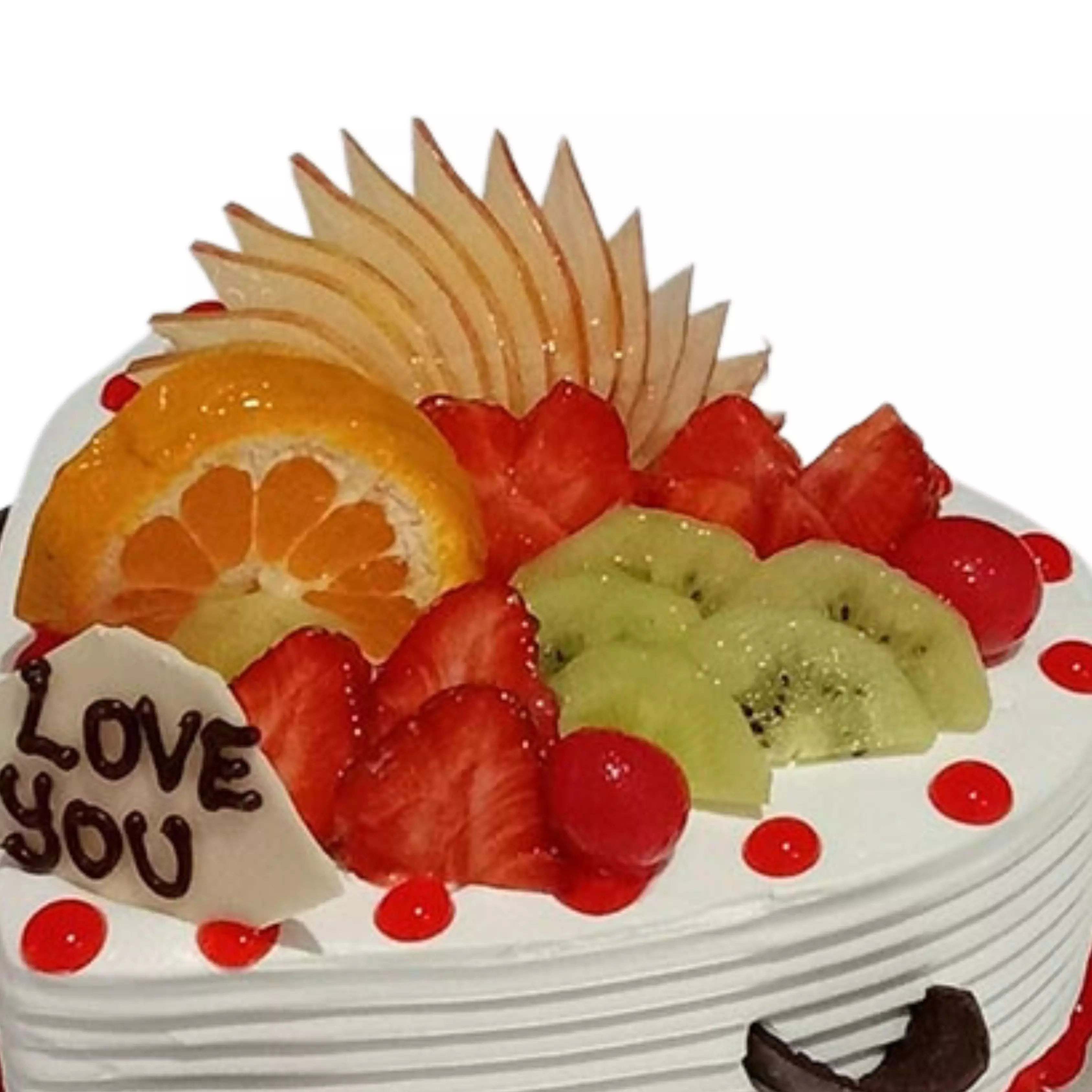 Heart Shaped Vanilla Fruit Cake