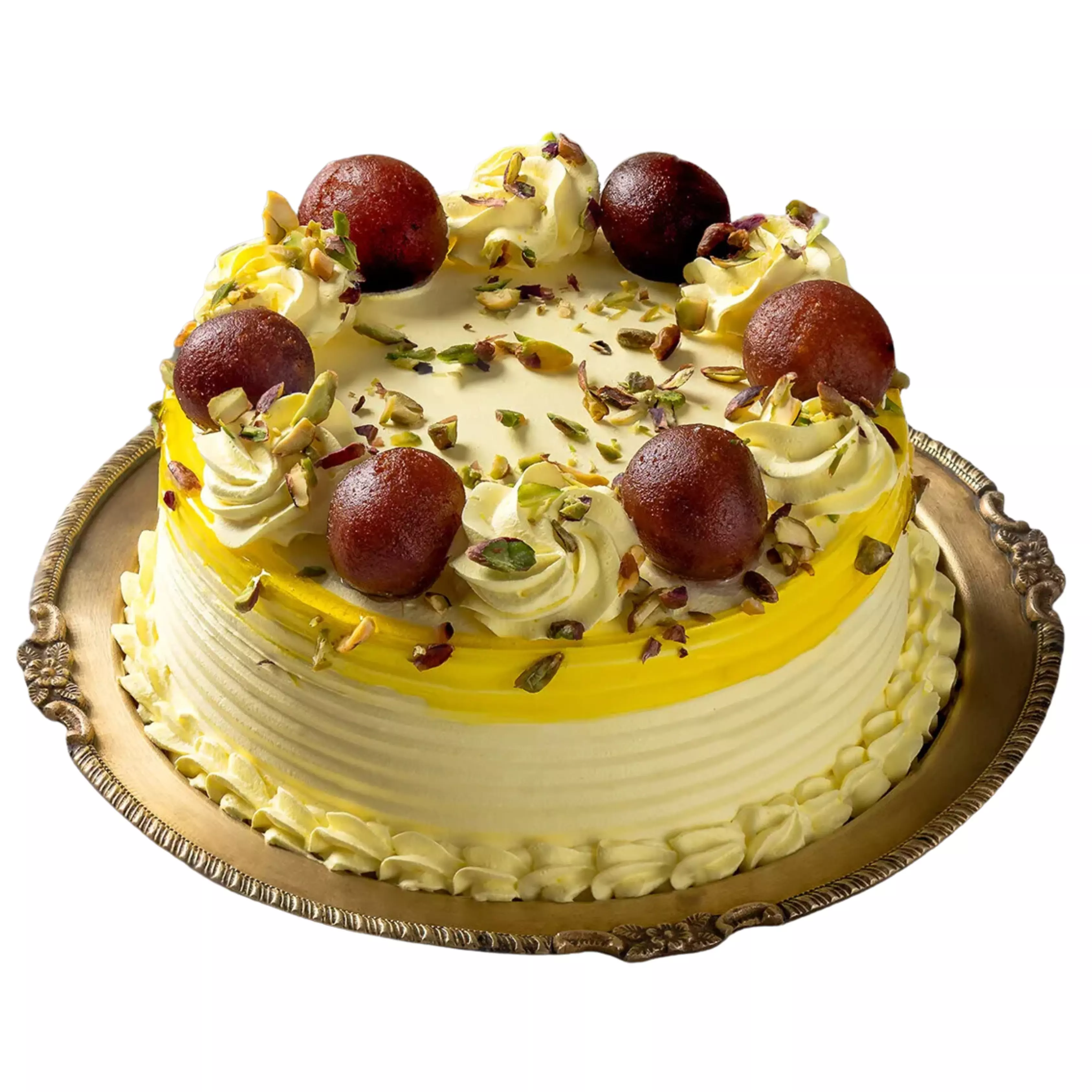 Vanilla Cake With Gulab Jamun
