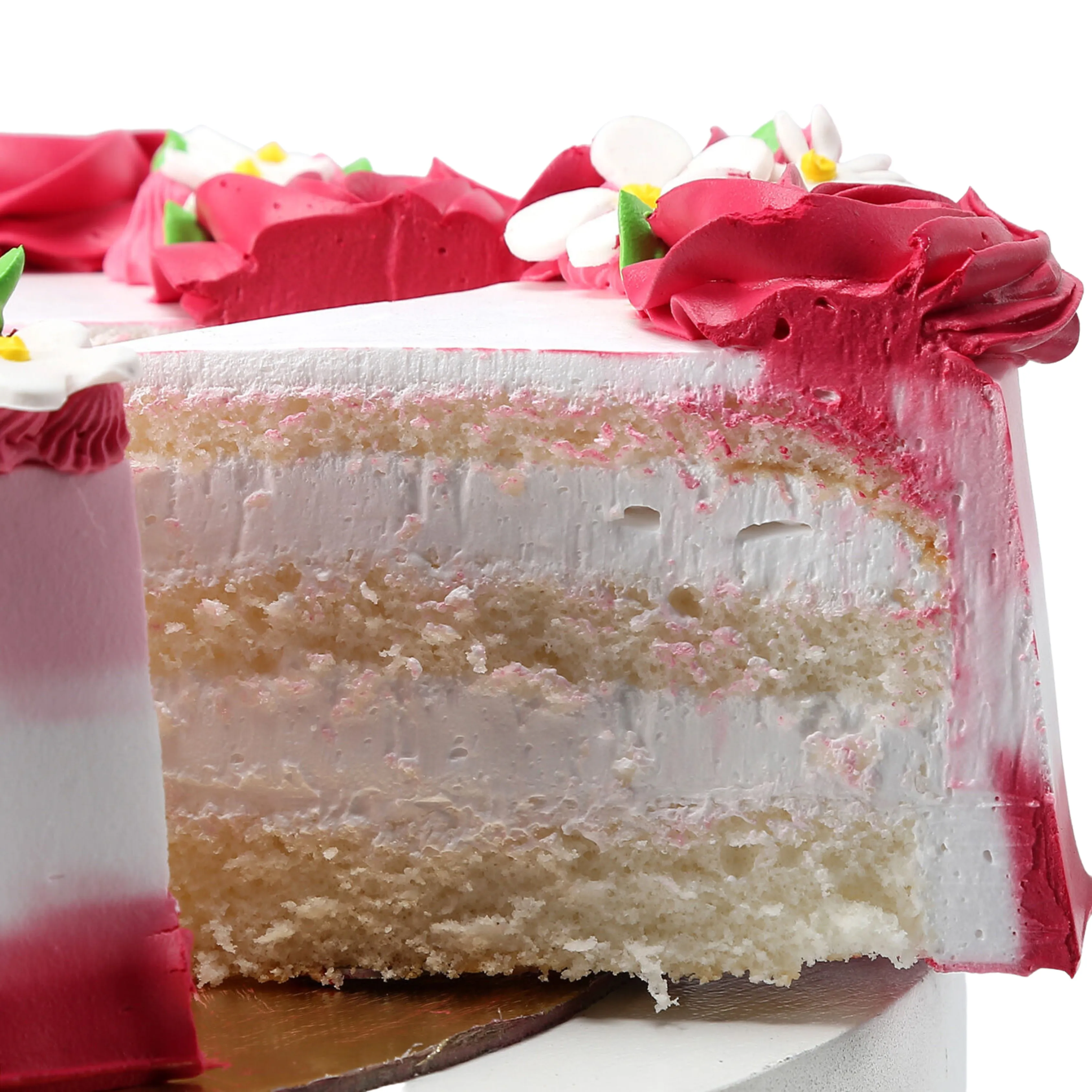 Red & White Roses Vanilla Cake
