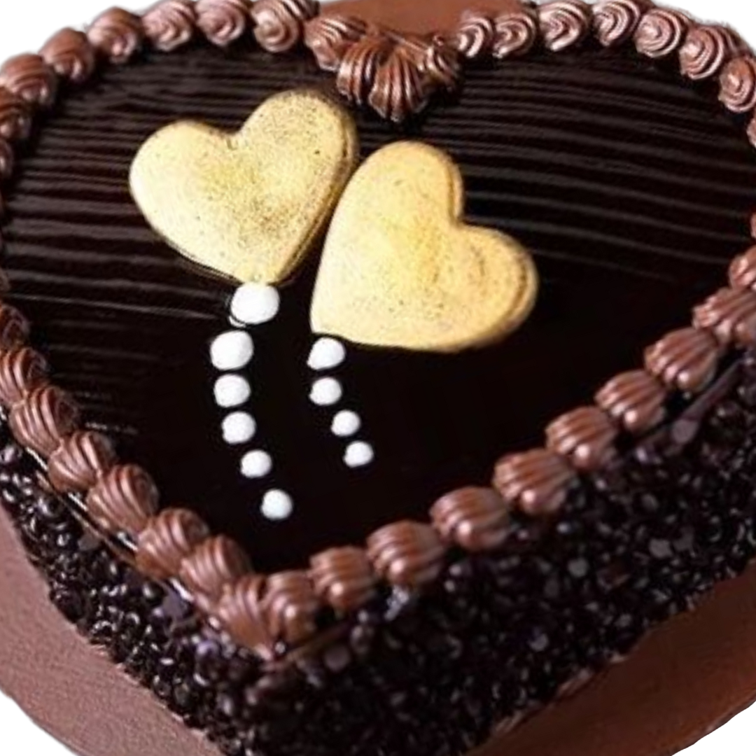 Delicious Heart Shaped Chocolate Cake