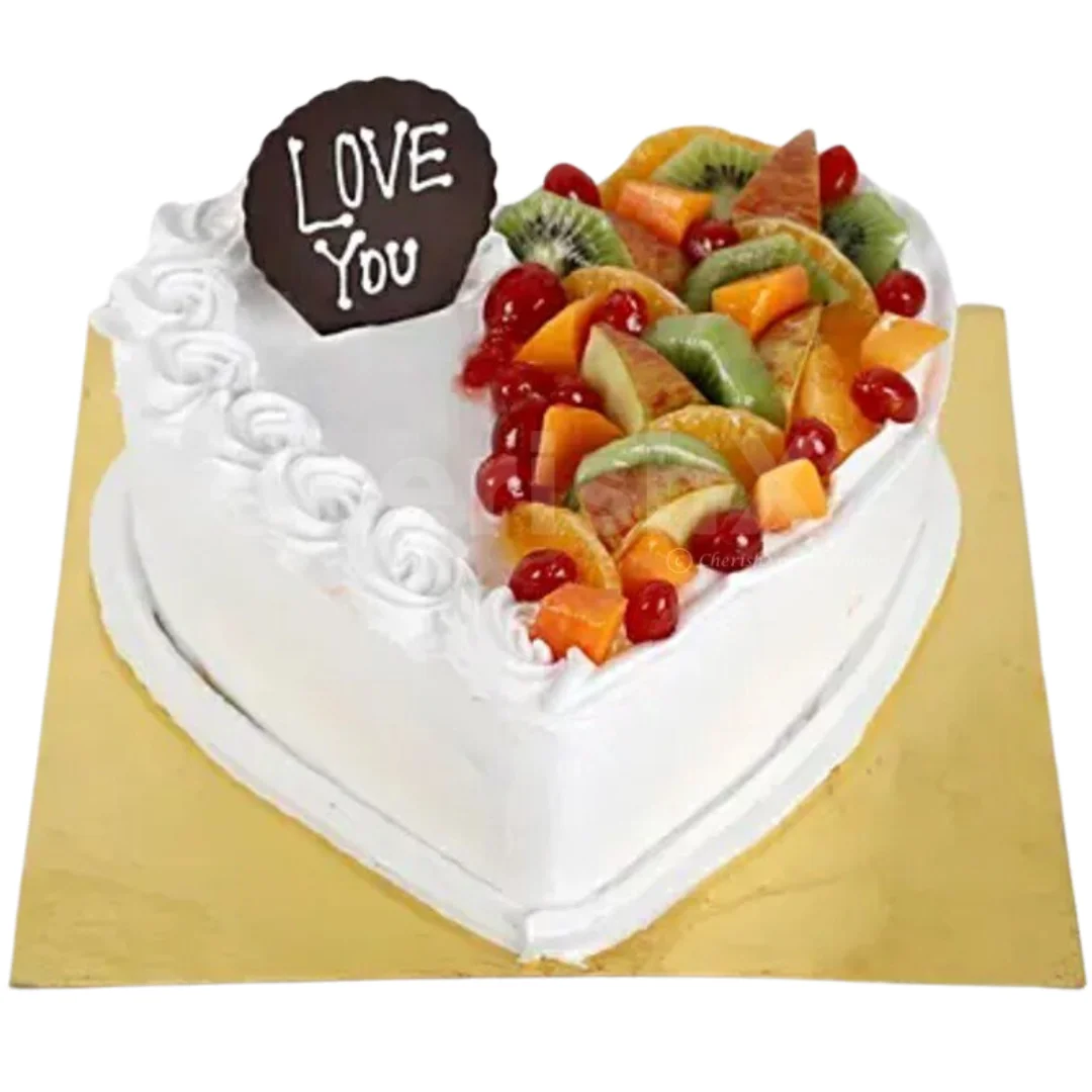 Fruit Heart Shape Cake