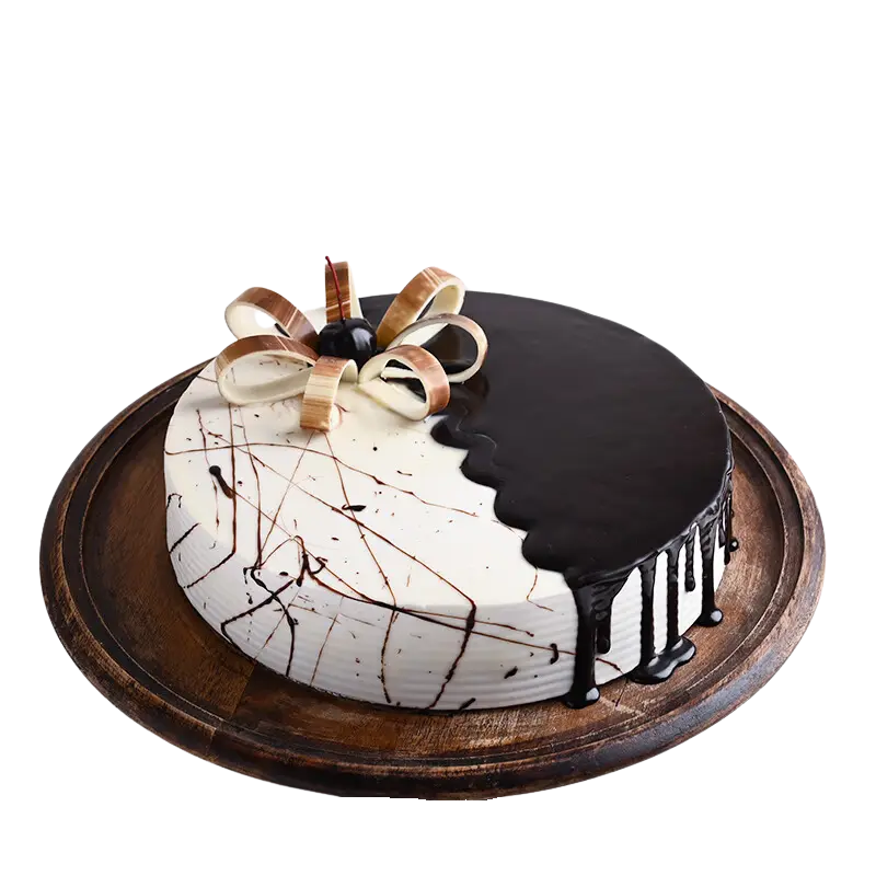 Eggless Choco Vanilla Birthday Cake