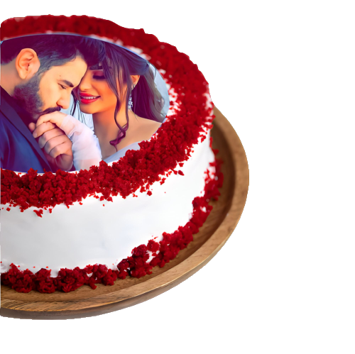 Couple Anniversary Photo Cake