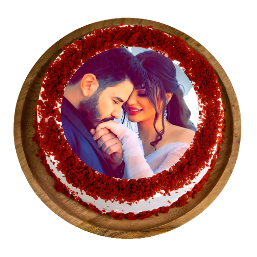 Couple Anniversary Photo Cake