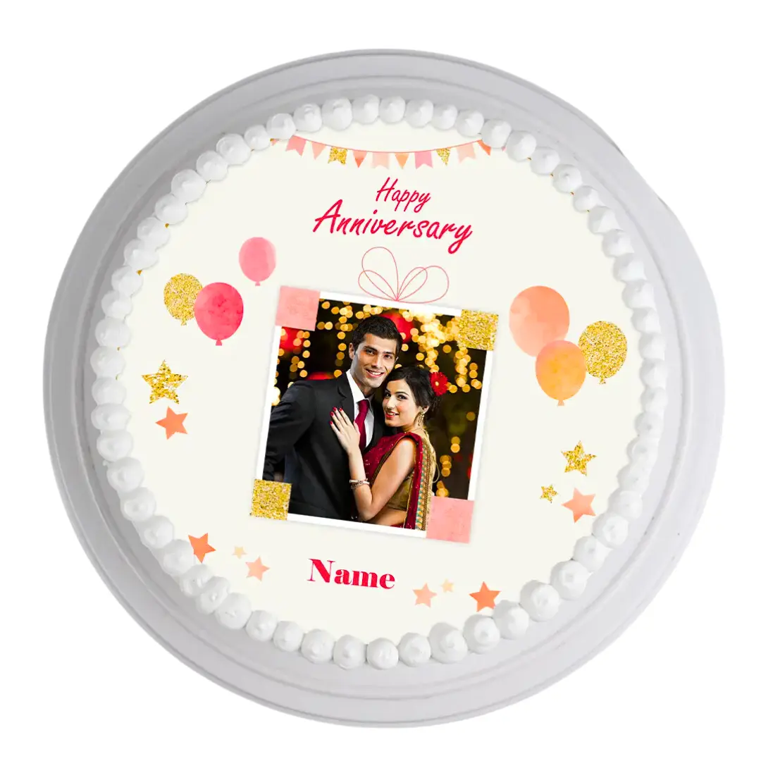 Creamy Anniversary Photo Cake