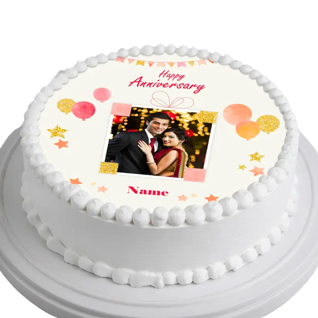 Creamy Anniversary Photo Cake